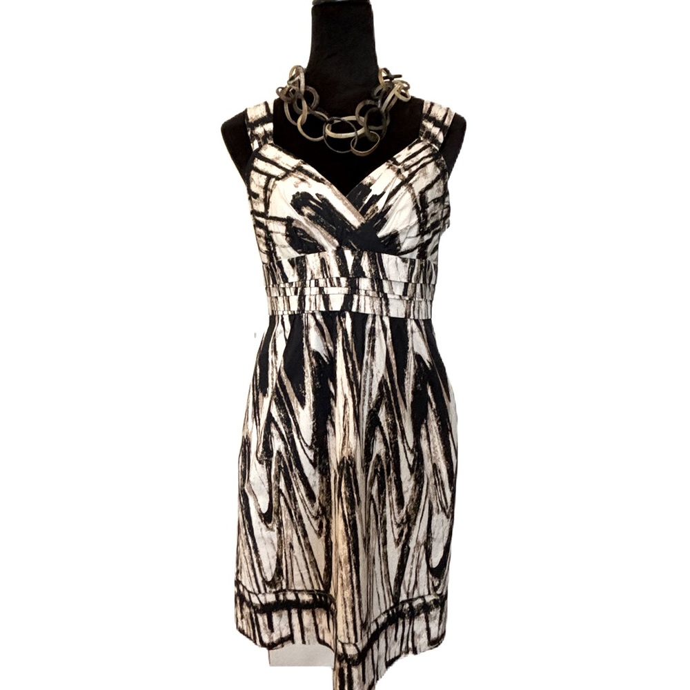 Ann Taylor Sleeveless Brown/Black/Cream Dress Size 6